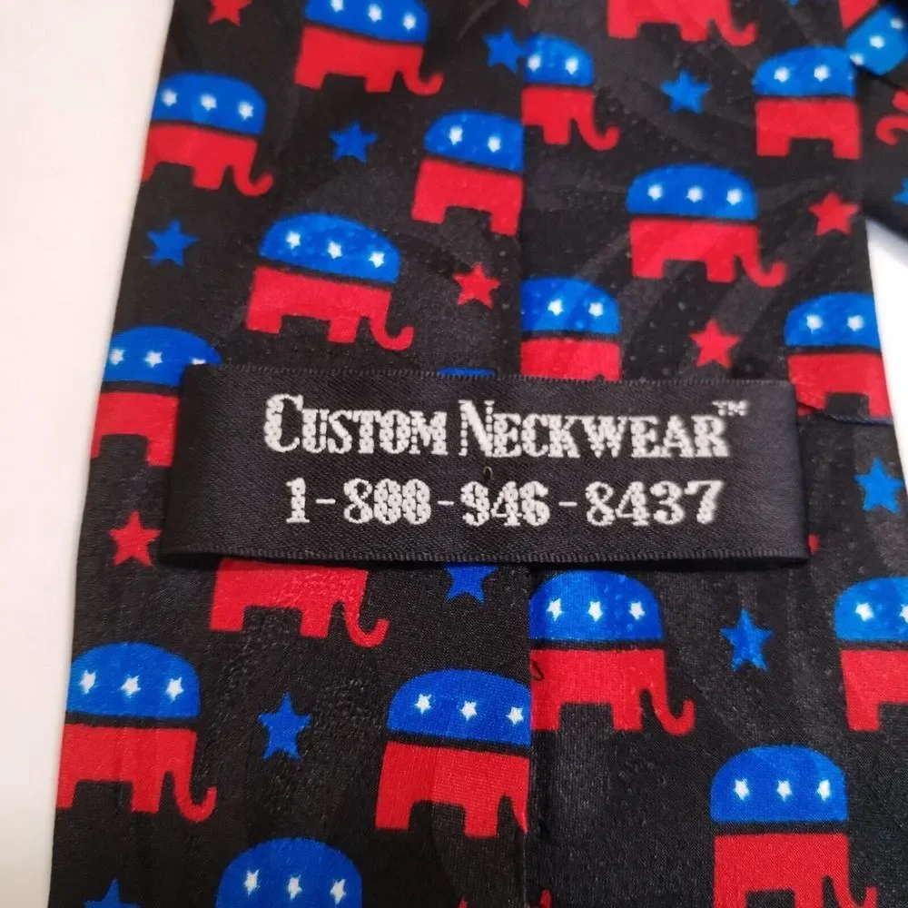 Political Neck Tie Conservative Elephant GOP Republican Party Blue Red 1…‎